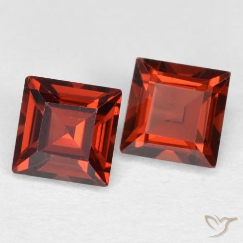 0.90 ctw Red Pyrope Garnet Stones, Natural Pyrope Garnet in Square Facet Shape for Sale