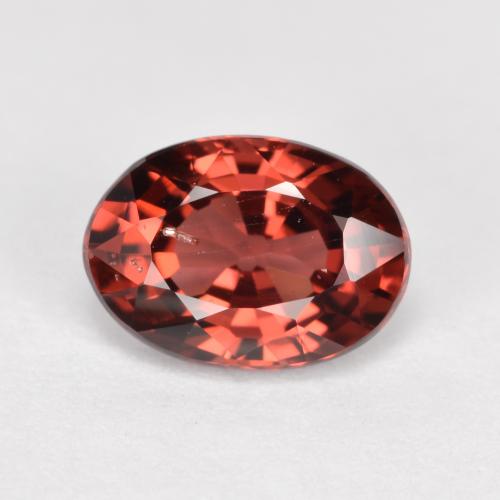 Medium Red Pyrop-Granat Edelstein - 1ct Oval facettiert (ID: 561938)