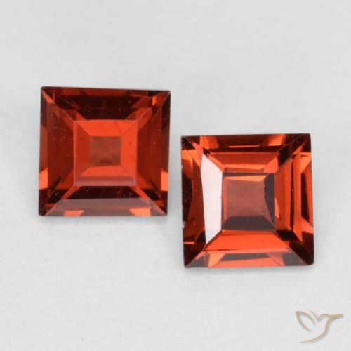 0.87 ctw Red Pyrope Garnet Stones, Natural Pyrope Garnet in Square Facet Shape for Sale