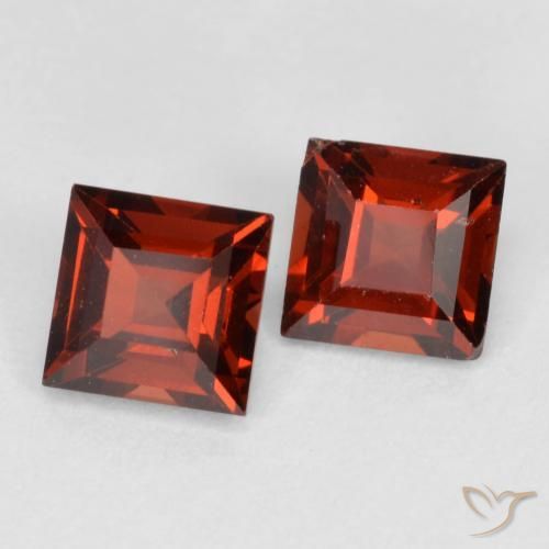0.97 ctw Red Pyrope Garnet Stones, Natural Pyrope Garnet in Square Facet Shape for Sale