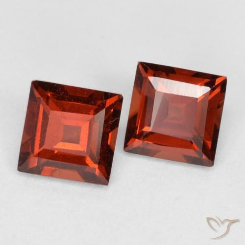 0.91 ctw Red Pyrope Garnet Stones, Natural Pyrope Garnet in Square Facet Shape for Sale