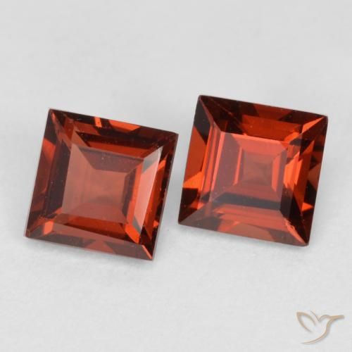 0.93 ctw Red Pyrope Garnet Stones, Natural Pyrope Garnet in Square Facet Shape for Sale