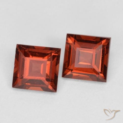 0.87 ctw Red Pyrope Garnet Stones, Natural Pyrope Garnet in Square Facet Shape for Sale