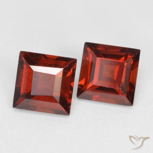 0.92 ctw Red Pyrope Garnet Stones, Natural Pyrope Garnet in Square Facet Shape for Sale