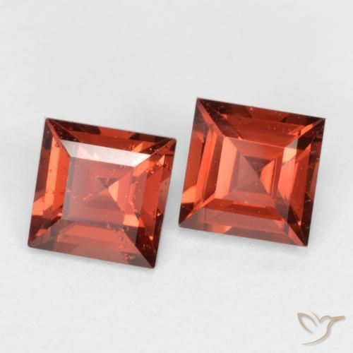 0.90 ctw Red Pyrope Garnet Stones, Natural Pyrope Garnet in Square Facet Shape for Sale