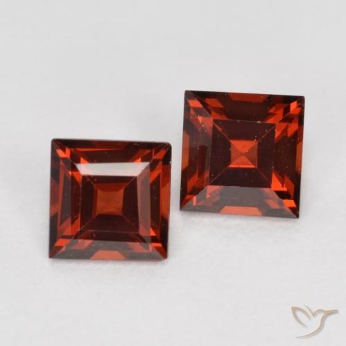 0.84 ctw Red Pyrope Garnet Stones, Natural Pyrope Garnet in Square Facet Shape for Sale