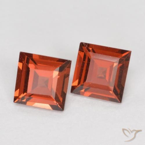 0.79 ctw Red Pyrope Garnet Stones, Natural Pyrope Garnet in Square Facet Shape for Sale