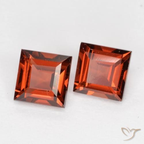 0.94 ctw Red Pyrope Garnet Stones, Natural Pyrope Garnet in Square Facet Shape for Sale