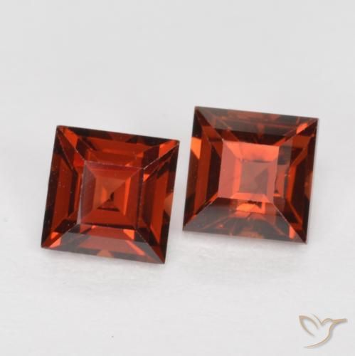 1.04 ctw Red Pyrope Garnet Stones, Natural Pyrope Garnet in Square Facet Shape for Sale