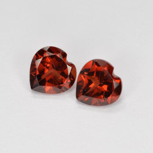Rojo medio Granate Piropo Gema - 0.6ct Forma de corazón (ID: 571924)