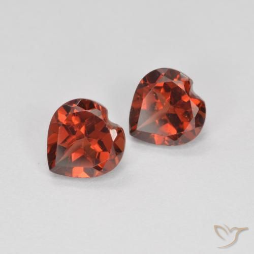 1.30 ctw Red Pyrope Garnet Stones, Natural Pyrope Garnet in Heart Facet Shape for Sale