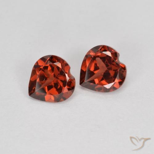 1.23 ctw Red Pyrope Garnet Stones, Natural Pyrope Garnet in Heart Facet Shape for Sale