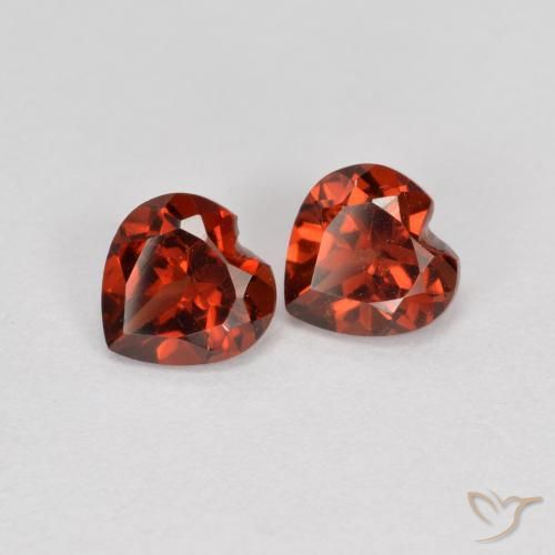 1.24 ctw Red Pyrope Garnet Stones, Natural Pyrope Garnet in Heart Facet Shape for Sale