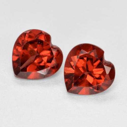 Currant Red Pyrope Garnet Gem - 0.6ct Heart Facet (ID: 572106)