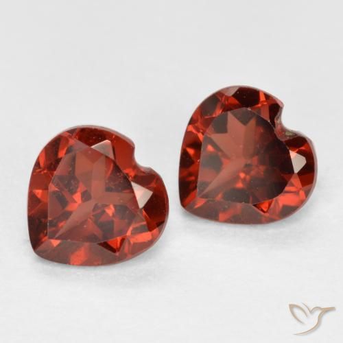 1.16 ctw Red Pyrope Garnet Stones, Natural Pyrope Garnet in Heart Facet Shape for Sale
