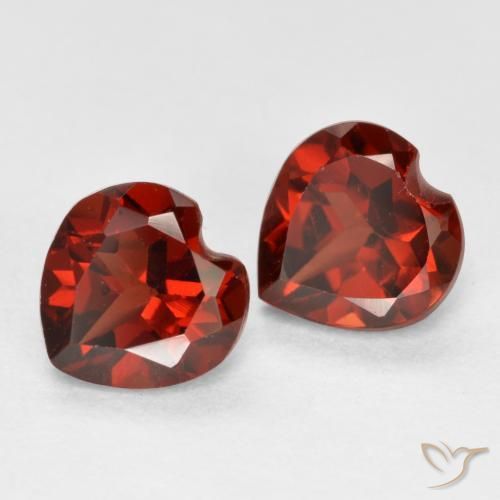 1.26 ctw Red Pyrope Garnet Stones, Natural Pyrope Garnet in Heart Facet Shape for Sale