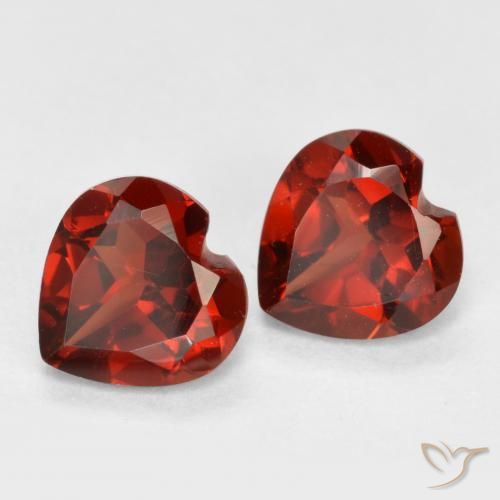 1.24 ctw Red Pyrope Garnet Stones, Natural Pyrope Garnet in Heart Facet Shape for Sale