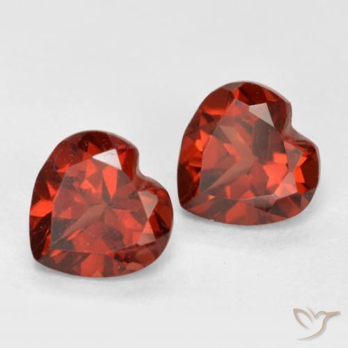 1.24 ctw Red Pyrope Garnet Stones, Natural Pyrope Garnet in Heart Facet Shape for Sale