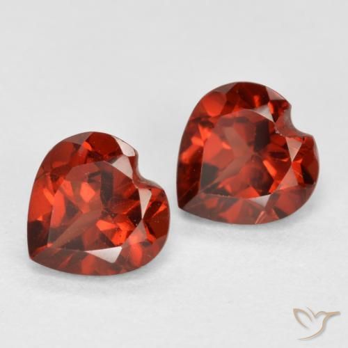 1.15 ctw Red Pyrope Garnet Stones, Natural Pyrope Garnet in Heart Facet Shape for Sale