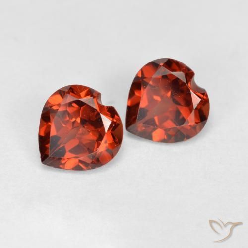 1.24 ctw Red Pyrope Garnet Stones, Natural Pyrope Garnet in Heart Facet Shape for Sale