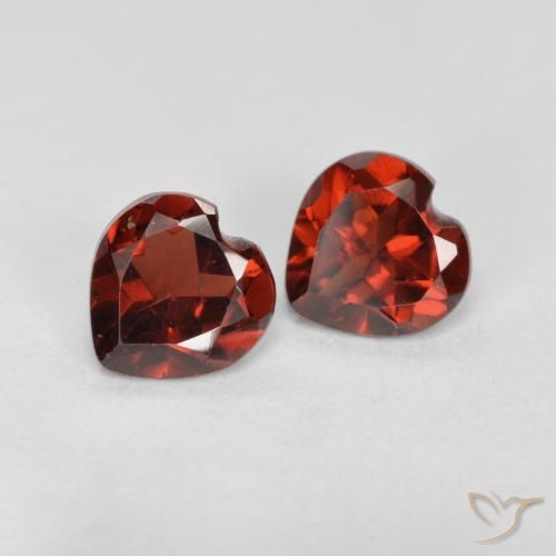 1.09 ctw Red Pyrope Garnet Stones, Natural Pyrope Garnet in Heart Facet Shape for Sale