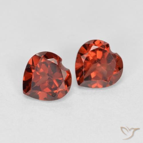 1.28 ctw Red Pyrope Garnet Stones, Natural Pyrope Garnet in Heart Facet Shape for Sale