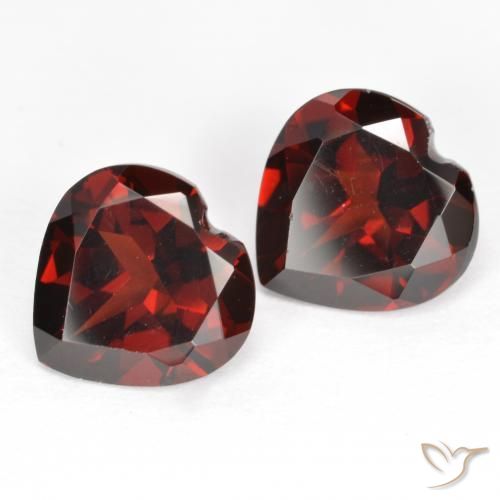 3.75 ctw Red Pyrope Garnet Stones, Natural Pyrope Garnet in Heart Facet Shape for Sale