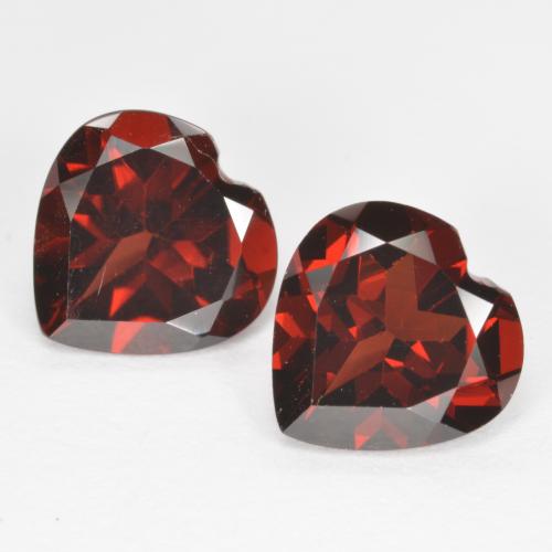 Rojo sangre intenso Granate Piropo Gema - 2ct Forma de corazón (ID: 572963)