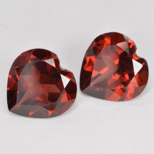 3.67 ctw Red Pyrope Garnet Stones, Natural Pyrope Garnet in Heart Facet Shape for Sale