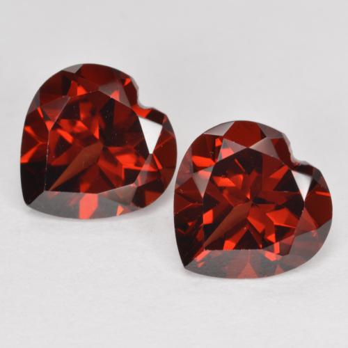Rojo oscuro Granate Piropo Gema - 2.1ct Forma de corazón (ID: 573280)