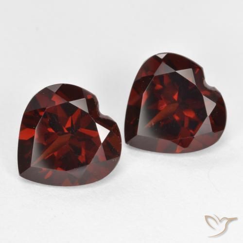 4.18 ctw Red Pyrope Garnet Stones, Natural Pyrope Garnet in Heart Facet Shape for Sale