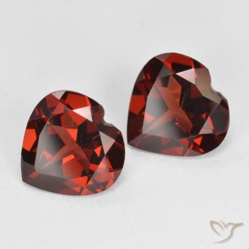 3.51 ctw Red Pyrope Garnet Stones, Natural Pyrope Garnet in Heart Facet Shape for Sale
