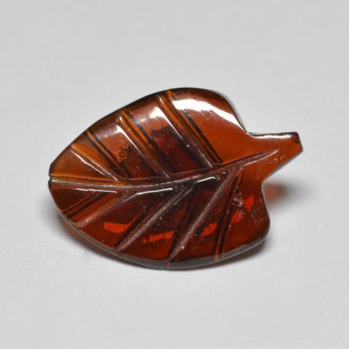 Dark Red Pyrope Garnet Gem - 2.7ct Carved Leaf (ID: 583679)