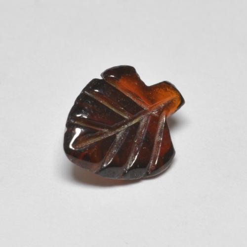 Dark Red Pyrope Garnet Gem - 1.4ct Carved Leaf (ID: 583682)