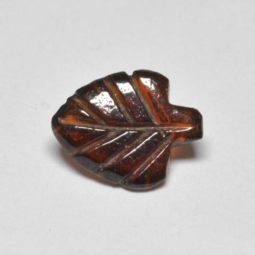 1.42 ct Red Pyrope Garnet Stone, Natural Pyrope Garnet in Carved Leaf Shape for Sale