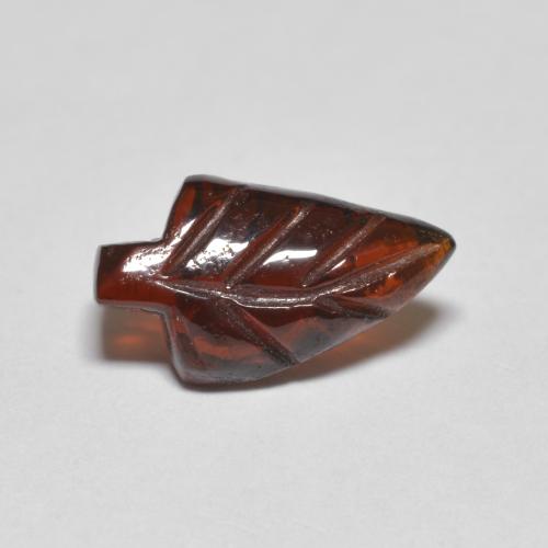 Dark Red Pyrope Garnet Gem - 2.6ct Carved Leaf (ID: 583863)