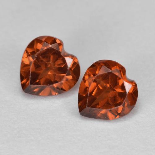 Fire Orange Pyrope Garnet Gem - 0.3ct Heart Facet (ID: 590212)