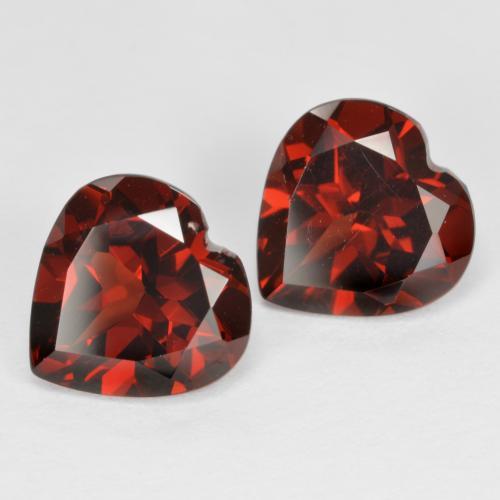 Dark Red Pyrope Garnet Gem - 2ct Heart Facet (ID: 590693)