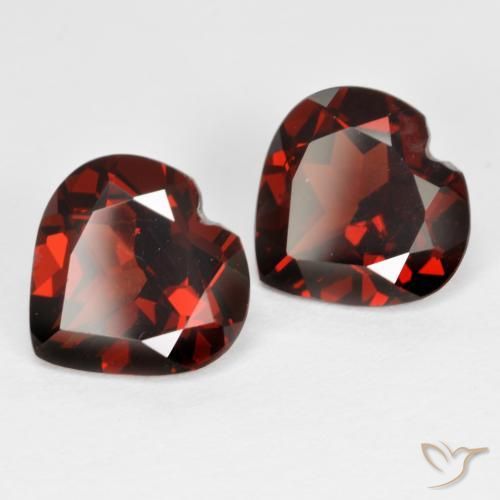 3.82 ctw Red Pyrope Garnet Stones, Natural Pyrope Garnet in Heart Facet Shape for Sale