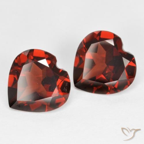 3.59 ctw Red Pyrope Garnet Stones, Natural Pyrope Garnet in Heart Facet Shape for Sale