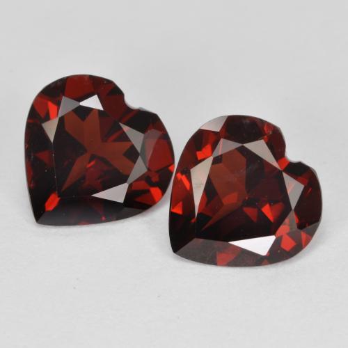 Rojo sangre intenso Granate Piropo Gema - 1.7ct Forma de corazón (ID: 590951)