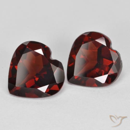 3.55 ctw Red Pyrope Garnet Stones, Natural Pyrope Garnet in Heart Facet Shape for Sale