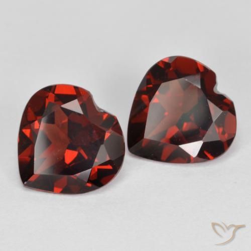 3.76 ctw Red Pyrope Garnet Stones, Natural Pyrope Garnet in Heart Facet Shape for Sale