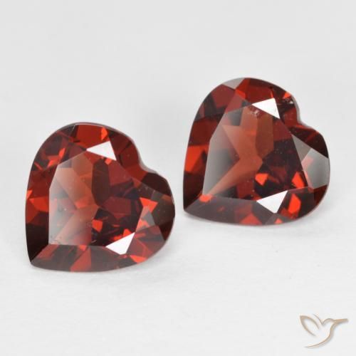 3.50 ctw Red Pyrope Garnet Stones, Natural Pyrope Garnet in Heart Facet Shape for Sale