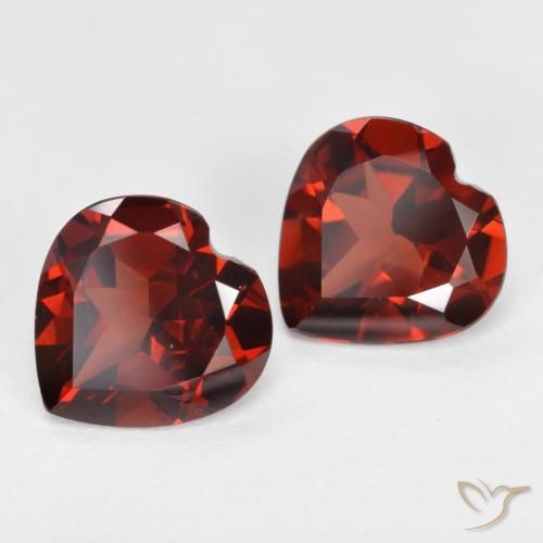 3.69 ctw Red Pyrope Garnet Stones, Natural Pyrope Garnet in Heart Facet Shape for Sale