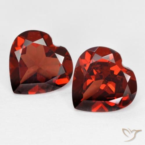 3.65 ctw Red Pyrope Garnet Stones, Natural Pyrope Garnet in Heart Facet Shape for Sale