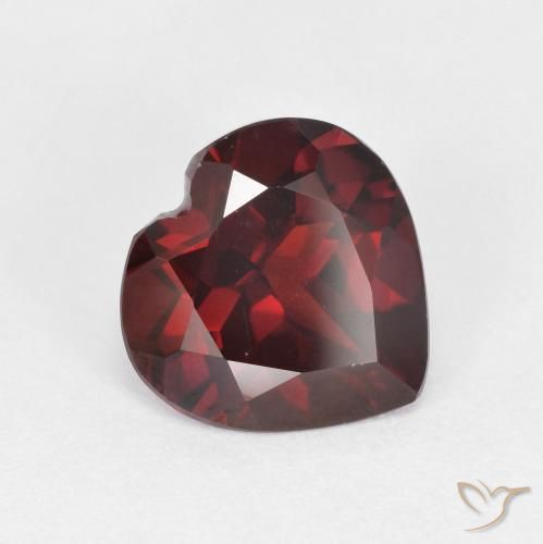 Dark Red Pyrope Garnet Gem - 2ct Heart Facet (ID: 594227)