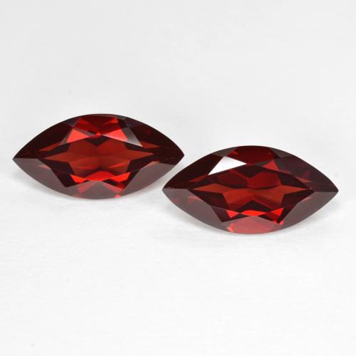 Currant Red Pyrope Garnet Gem - 2ct Marquise Facet (ID: 601153)