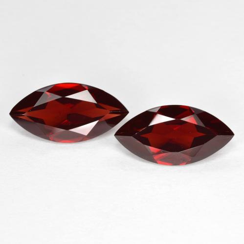 Dark Red Pyrope Garnet Gem - 2.1ct Marquise Facet (ID: 601155)