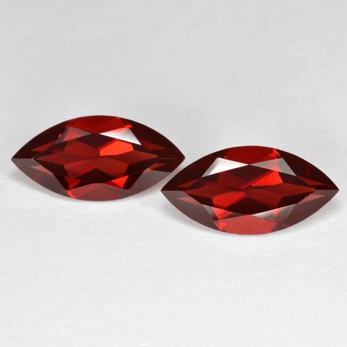 Deep Blood Red Pyrope Garnet Gem - 2.2ct Marquise Facet (ID: 601359)